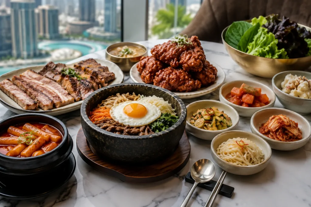 Korean dishes at a Dubai restaurant