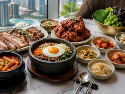 Korean dishes at a Dubai restaurant