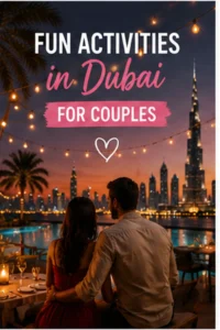 Couple enjoying an evening activity overlooking Dubai