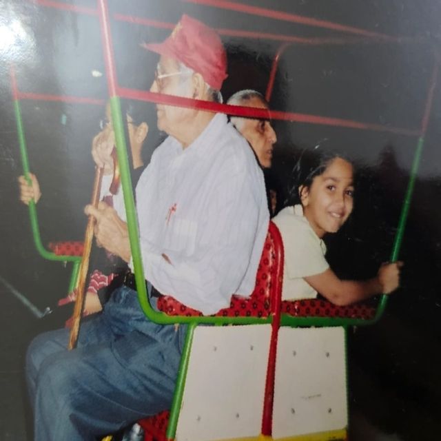Sachi as a child at Global Village with her grandparents